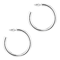 Pavoi 14K White Gold Hoop Earrings For Women 35Mm Thick 45Mm Infinity Gold Hoops Women Earrings Gold Plated Loop Earrings F