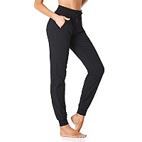 Sevego Lightweight Womens 32 Tall Inseam Cotton Soft Jogger With Zipper Pockets Cargo Pants Black Large