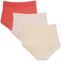 Warners Womens Blissful Benefits Breathable Moisturewicking Microfiber Brief Rs4963W Underwear Roswaterpearled Ivorycoral Sma