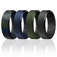 Roq Silicone Rubber Wedding Ring For Men Comfort Fit Mens Wedding Band Breathable Rubber Engagement Band 8Mm Wide 2Mm Thick