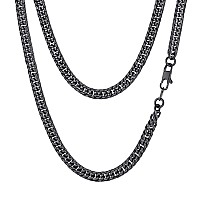 Findchic 24 6Mm Black Chain For Men Double Tight Curb Chains Hip Hop Cuban Link