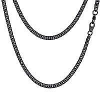 Findchic Black Chain For Menwomen Cuban Curb Link Choker Chain Necklace For Women 3Mm 18