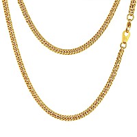 Findchic Gold Chain Necklace Cuban Curb Link Chains Necklaces For Menwomen Replacement Chain 3Mm 22