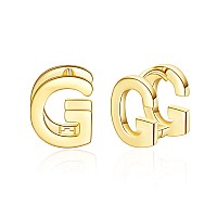 Initial Stud Earrings For Women 14K Gold Plated Letter G Earrings Valentines Day Jewelry Gifts