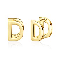 Initial Stud Earrings For Women 14K Gold Plated Letter D Earrings Valentines Day Jewelry Gifts