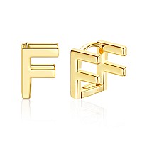 Initial Stud Earrings For Women 14K Gold Plated Letter F Earrings Valentines Day Jewelry Gifts