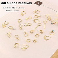 Tiny Sun Dangle Hoop Earrings For Women Girls Minimalist Gold Plated Sun Hoops Huggie Earring Jewelry Gift