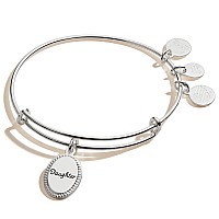 Alex And Ani Because I Love You Daughter Expandable Wire Bangle Bracelet For Women Most Precious Gift Charm Shiny Antique Silv