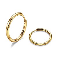 8Mm Surgical Steel Hoop Earrings Gold Huggie Hoop Earrings For Women Hypoallergenic 20G Small Mens Hoop Earrings Sleeper Huggy