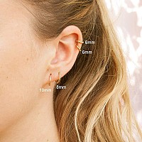 8Mm Surgical Steel Hoop Earrings Gold Huggie Hoop Earrings For Women Hypoallergenic 20G Small Mens Hoop Earrings Sleeper Huggy