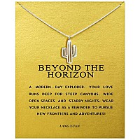 Lang Xuan Friendship Cactus Compass Necklace Message Card Butterfly Pendant Good Luck Elephant Pendant Chain Necklace With Gift