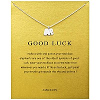 Lang Xuan Friendship Compass Necklace Good Luck Butterfly Pendant Chain Necklace With Message Card Gift Card For Women Girl