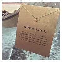 Lang Xuan Friendship Compass Necklace Good Luck Butterfly Pendant Chain Necklace With Message Card Gift Card For Women Girl