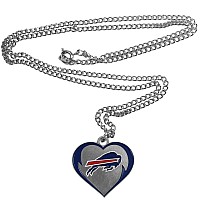 Siskiyou Sports Nfl Buffalo Bills Womens Heart Necklace Team Color 22 Inch