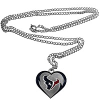 Siskiyou Sports Nfl Houston Texans Womens Heart Necklace Team Color 22 Inch