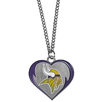 Siskiyou Sports Nfl Minnesota Vikings Womens Heart Necklace Team Color 22 Inch