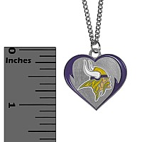 Siskiyou Sports Nfl Minnesota Vikings Womens Heart Necklace Team Color 22 Inch