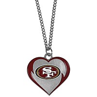 Siskiyou Sports Nfl San Francisco 49Ers Womens Heart Necklace Team Color 22 Inch