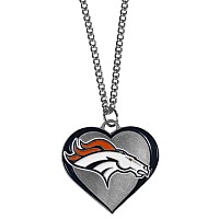 Siskiyou Sports Nfl Denver Broncos Womens Heart Necklace Team Color 22 Inch