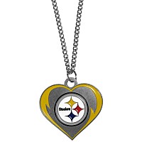 Siskiyou Sports Nfl Pittsburgh Steelers Womens Heart Necklace Team Color 22 Inch