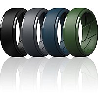 Thunderfit Silicone Ring Men Breathable With Air Flow Grooves 10Mm Wide 25Mm Thick Navy Blue Dark Green Dark Grey Blac