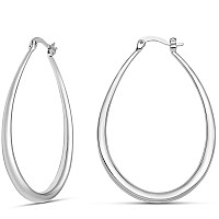 Milla Oval Hoop Earrings Gold Hoops Or Silver Hoop Earrings For Women 14K Gold Hoop Earrings 925 Sterling Silver Earrings