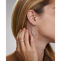 Milla Oval Hoop Earrings Gold Hoops Or Silver Hoop Earrings For Women 14K Gold Hoop Earrings 925 Sterling Silver Earrings