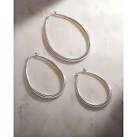 Milla Oval Hoop Earrings Gold Hoops Or Silver Hoop Earrings For Women 14K Gold Hoop Earrings 925 Sterling Silver Earrings