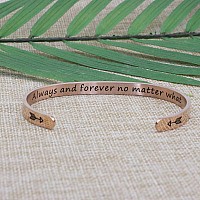 Joycuff Gifts For Women Long Distance Jewelry Always And Forever No Matter What Bracelet Rose Gold Stainless Steel Jewelry