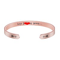 Joycuff Gifts For Women Jewelry Funny Inspirational Secret Message Rose Gold Stainless Steel Open Cuff Bracelet