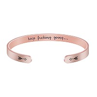 Joycuff Gifts For Women Jewelry Funny Inspirational Secret Message Rose Gold Stainless Steel Open Cuff Bracelet