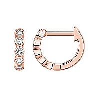 Pavoi 14K Rose Gold Plated Sterling Silver Post 175Mm Cubic Zirconia Cuff Earrings Huggie Stud