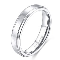 Tigrade 4Mm 6Mm 8Mm 10Mm Black Titanium Rings Wedding Band Matte Comfort Fit For Men Women Size 315Silver 4Mm Size 5