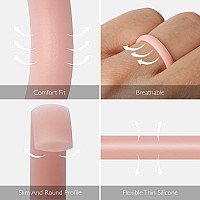 Thunderfit Super Thin Stackable Silicone Rings Wedding Bands 1 Ring 3Mm Width 15Mm Thickness 1 Ring Dark Silver 12513