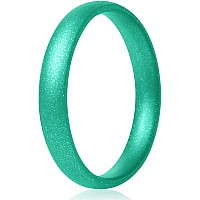 Thunderfit Super Thin Stackable Silicone Rings Wedding Bands 1 Ring 3Mm Width 15Mm Thickness 1 Ring Metallic Pearl 85