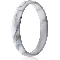 Thunderfit Super Thin Stackable Silicone Rings Wedding Bands 1 Ring 3Mm Width 15Mm Thickness 1 Ring Marble 859 189M