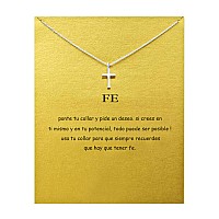 Baydurcan Cross Necklace With Message Card Gift Card Silver Cross