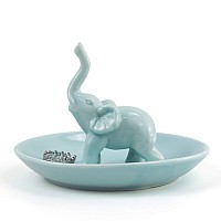 Pudding Cabin Blue Elephant Ring Holder Trinket Dish Elephant Gifts For Women Christmas Gifts For Mom Women Girls Birthday Gi