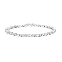 Pavoi 14K Gold Plated Cubic Zirconia Classic Tennis Bracelet White Gold Bracelets For Women 75 Inches