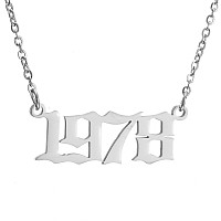 Birthday Number Year Necklace For Womenbirth Year Necklace Silver Jewelrybirth 1984 Year Number Necklace For Women Girls