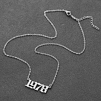 Birthday Number Year Necklace For Womenbirth Year Necklace Silver Jewelrybirth 1984 Year Number Necklace For Women Girls