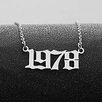 Birthday Number Year Necklace For Womenbirth Year Necklace Silver Jewelrybirth 1984 Year Number Necklace For Women Girls