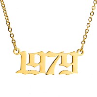 Skqir Birthday Number Year Necklace For Womenbirth Year Necklace Gold Jewelrybirth 1979 Year Number Necklace For Women Girls A