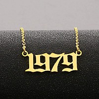 Skqir Birthday Number Year Necklace For Womenbirth Year Necklace Gold Jewelrybirth 1979 Year Number Necklace For Women Girls A