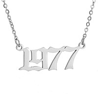 Birthday Number Year Necklace For Womenbirth Year Necklace Silver Jewelrybirth 1984 Year Number Necklace For Women Girls