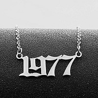 Birthday Number Year Necklace For Womenbirth Year Necklace Silver Jewelrybirth 1984 Year Number Necklace For Women Girls