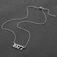 Birthday Number Year Necklace For Womenbirth Year Necklace Silver Jewelrybirth 1984 Year Number Necklace For Women Girls