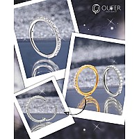 Oufer 10Mm Nose Rings 20G Nose Piercing Jewelry Stainless Steel Cartilage Earrings Clear Cz Paved Tragus Helix Earrings Cartil