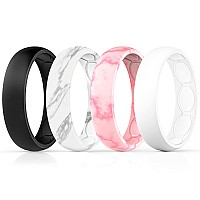 Forthee 4Pack Breathable Designed Silicone Wedding Ring For Women 57Mm Silicone Rubber Band Durable Wedding Ring Replacement