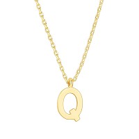 Pavoi 14K Yellow Gold Plated Initial Necklace Letter Necklaces For Women Q Initial